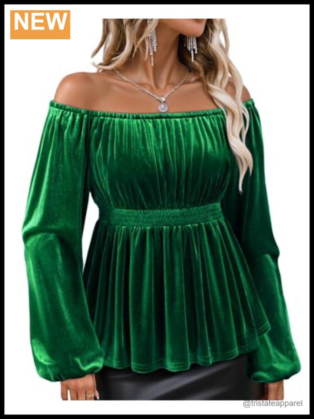 Velvet Off Shoulder Long Sleeve Peplum Top Dressy Blouse Womens Elegant Tunic